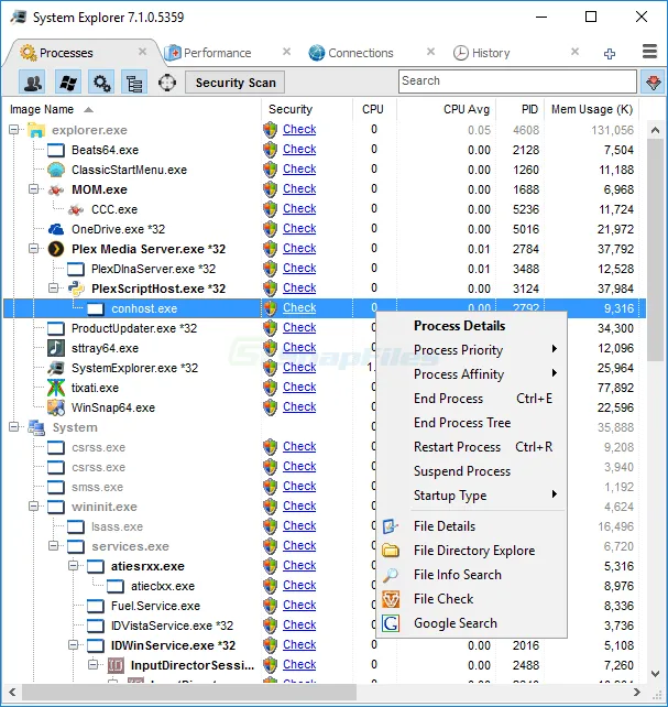 System Explorer ภาพหน้าจอ 1