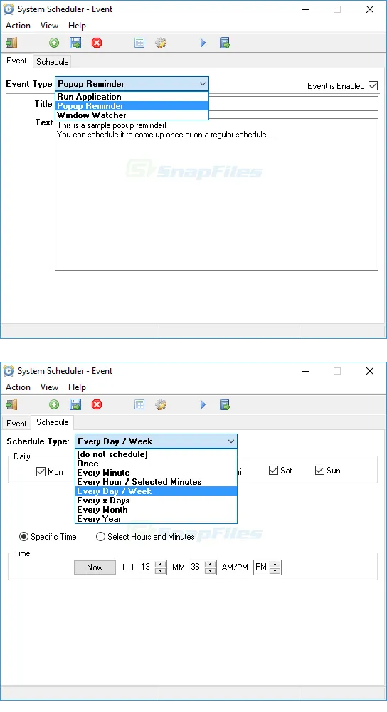 System Scheduler ภาพหน้าจอ 2