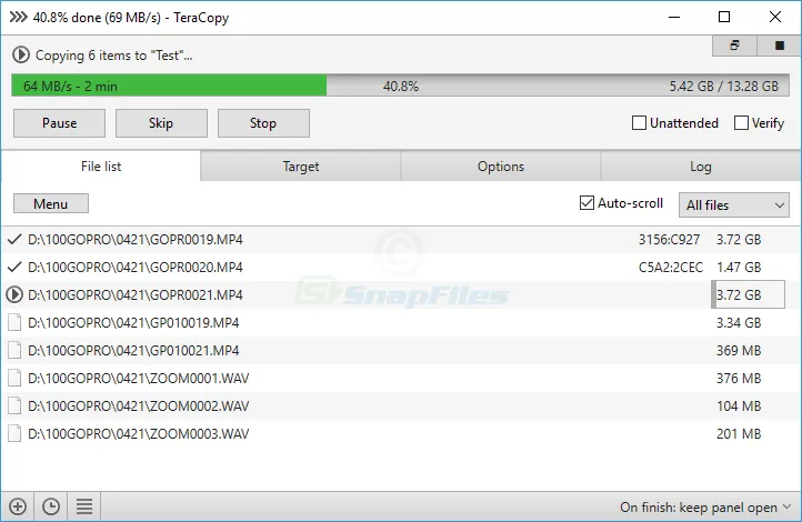 TeraCopy ภาพหน้าจอ 1