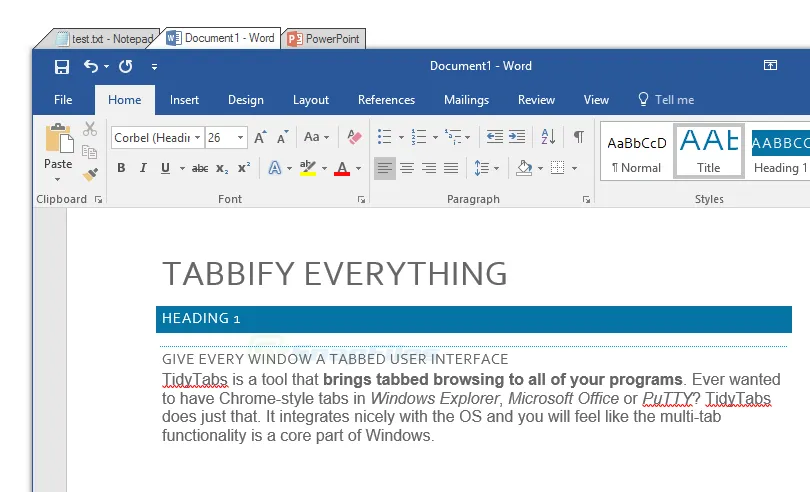 TidyTabs ภาพหน้าจอ 1