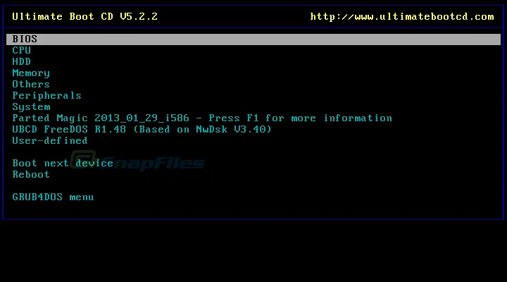Ultimate Boot CD ภาพหน้าจอ 1