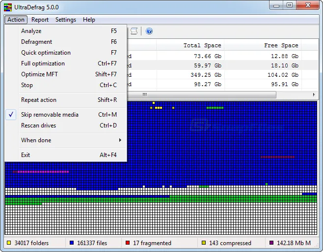 UltraDefrag ภาพหน้าจอ 2