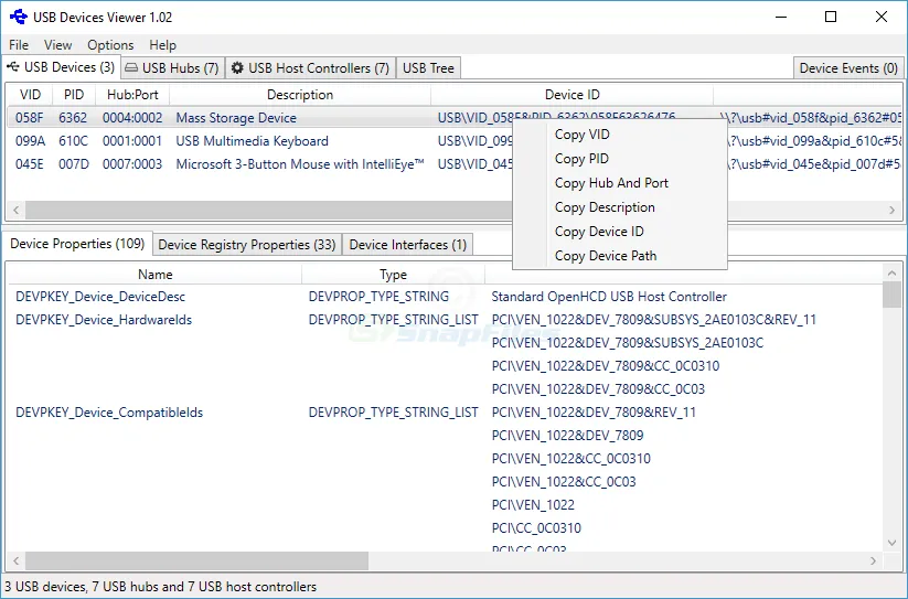 USB Devices Viewer ภาพหน้าจอ 1