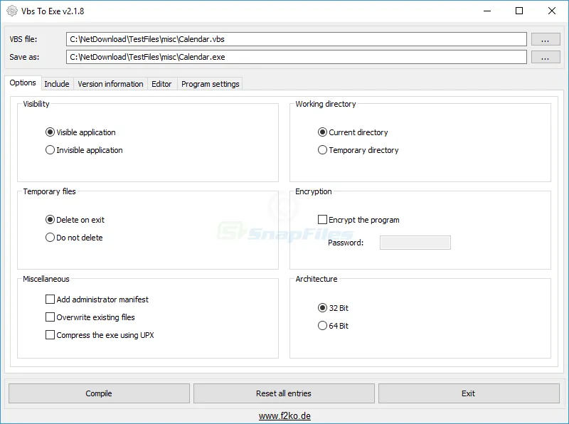 Vbs To Exe ภาพหน้าจอ 1