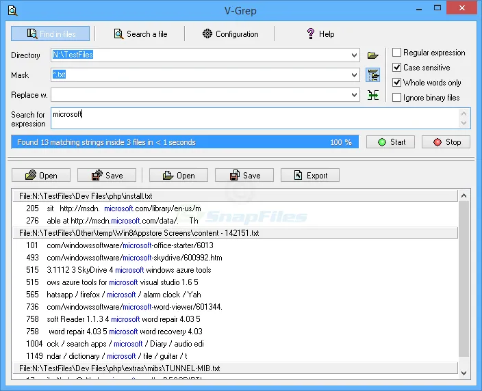 V-Grep ภาพหน้าจอ 1