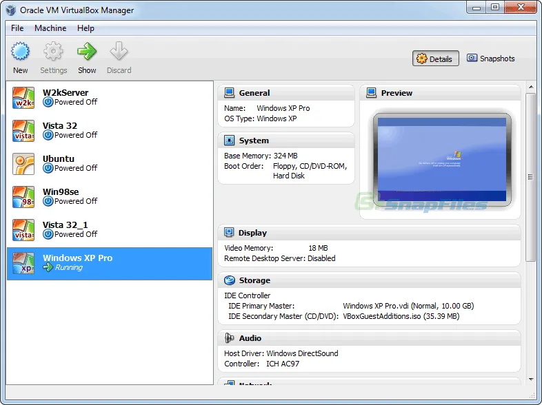 VirtualBox ภาพหน้าจอ 1