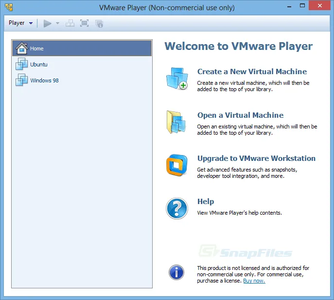 VMware Player ภาพหน้าจอ 1