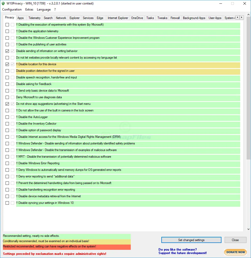 W10Privacy ภาพหน้าจอ 1