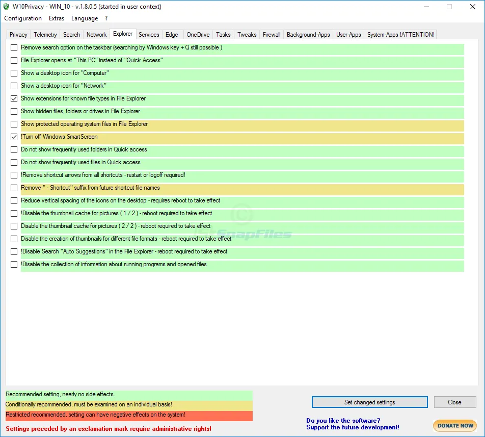 W10Privacy ภาพหน้าจอ 2