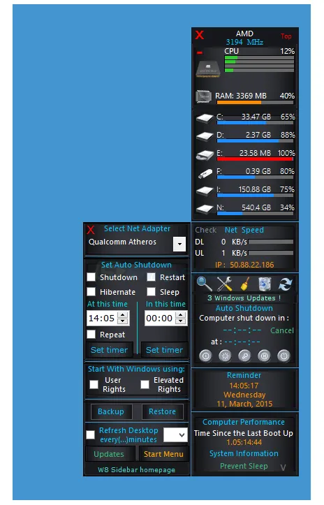 W8 Sidebar ภาพหน้าจอ 2