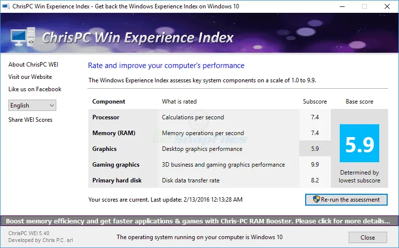 ChrisPC Win Experience Index ภาพหน้าจอ 1