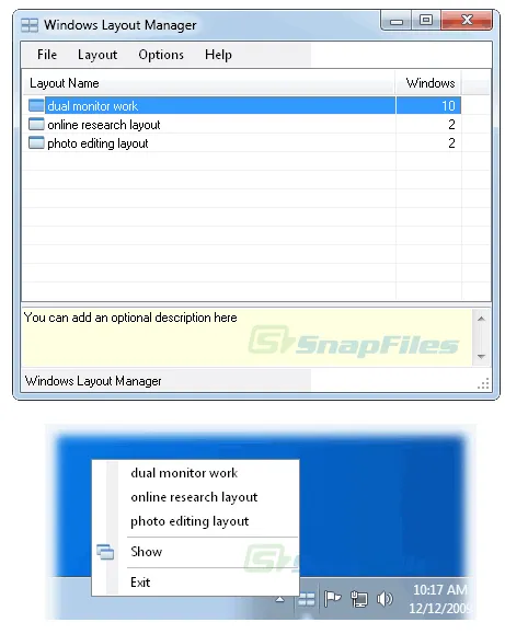 Windows Layout Manager (WiLMa) ภาพหน้าจอ 1