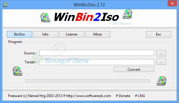 WinBin2Iso ภาพหน้าจอ 1