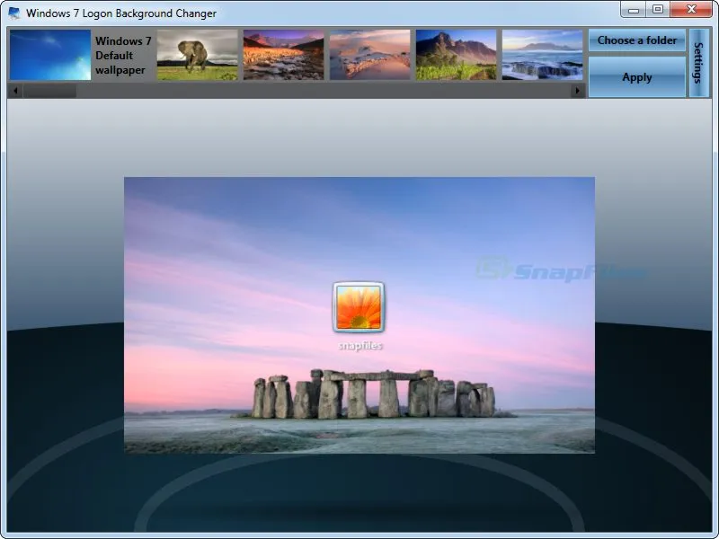 Windows 7 Logon Background Changer ภาพหน้าจอ 1