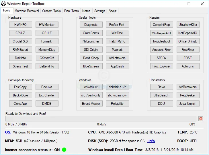 Windows Repair Toolbox ภาพหน้าจอ 1