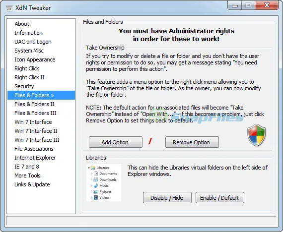 XdN Tweaker ภาพหน้าจอ 2